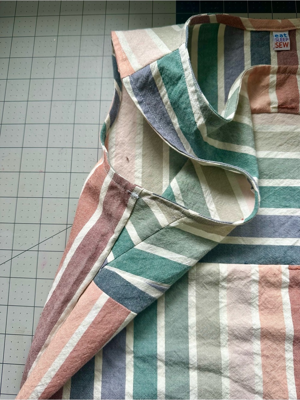Striped Sleeveless Cotton Tank Top - Multi - Picture 2 of 3